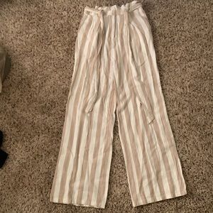 Forever 21 striped tan & white pants, size S.